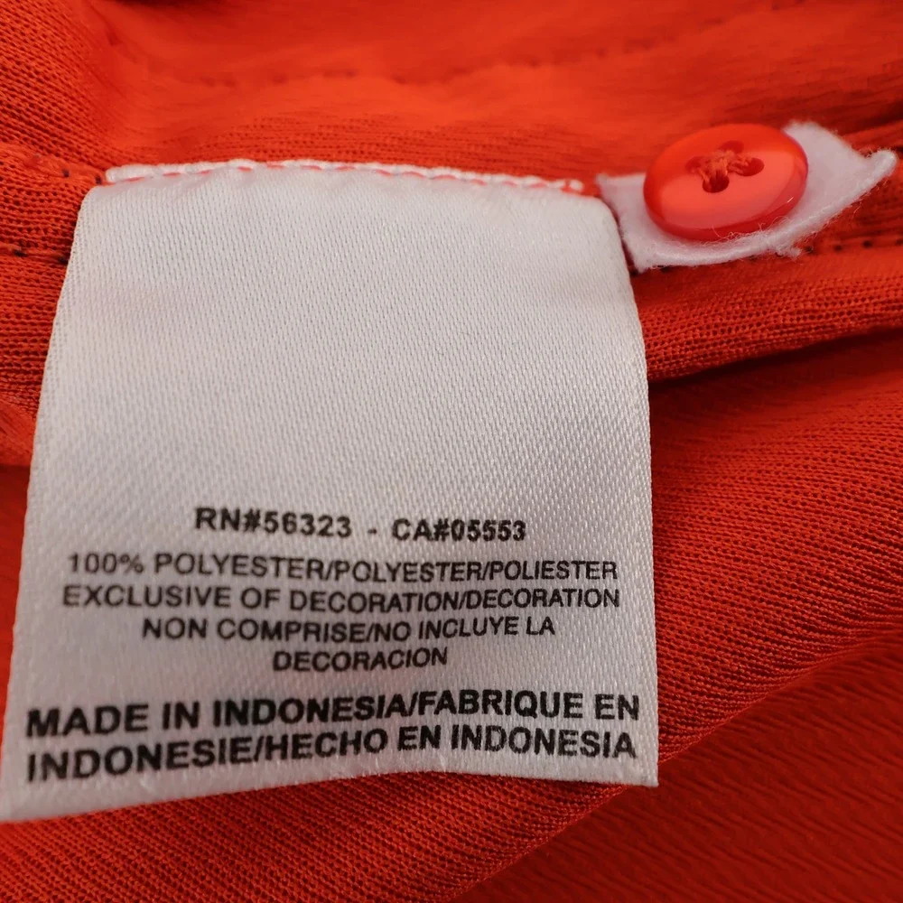 Vintage Nike Clemson Tigers Dri-FIT Polo Orange Short Sleeve Mens Large‎